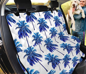 Blue Palm Tree Pattern Print Pet Car Back Seat Cover