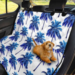 Blue Palm Tree Pattern Print Pet Car Back Seat Cover