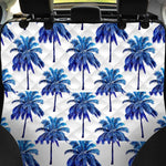 Blue Palm Tree Pattern Print Pet Car Back Seat Cover