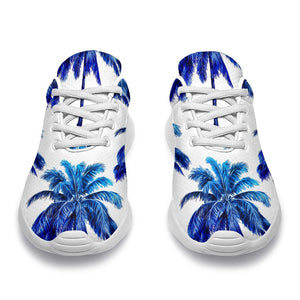 Blue Palm Tree Pattern Print Sport Shoes GearFrost