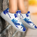 Blue Palm Tree Pattern Print Sport Shoes GearFrost