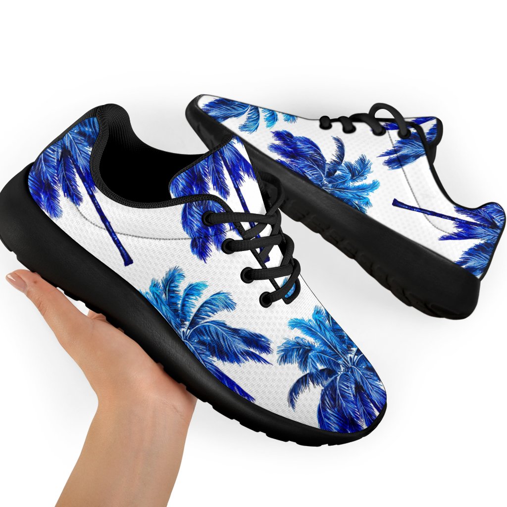 Blue Palm Tree Pattern Print Sport Shoes GearFrost