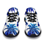 Blue Palm Tree Pattern Print Sport Shoes GearFrost