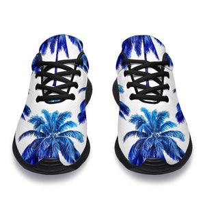 Blue Palm Tree Pattern Print Sport Shoes GearFrost