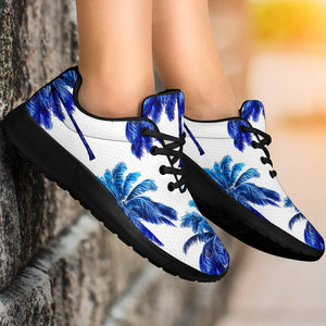 Blue Palm Tree Pattern Print Sport Shoes GearFrost