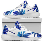 Blue Palm Tree Pattern Print Sport Shoes GearFrost