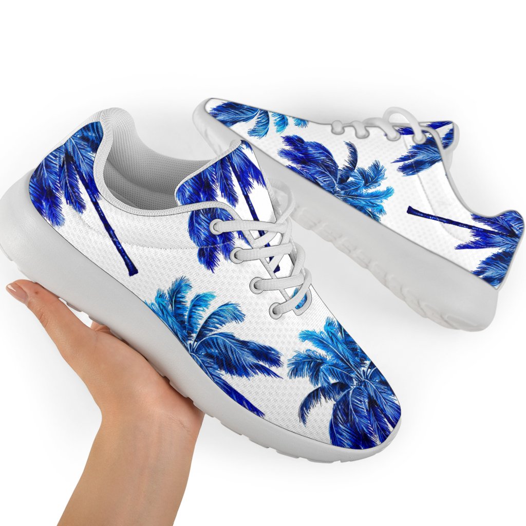 Blue Palm Tree Pattern Print Sport Shoes GearFrost