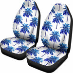 Blue Palm Tree Pattern Print Universal Fit Car Seat Covers