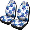 Blue Palm Tree Pattern Print Universal Fit Car Seat Covers