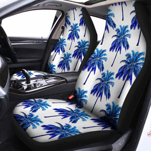 Blue Palm Tree Pattern Print Universal Fit Car Seat Covers