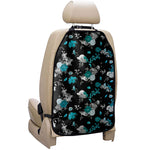 Blue Peony And Grey Rose Floral Print Car Seat Organizers