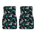 Blue Peony And Grey Rose Floral Print Front Car Floor Mats