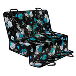 Blue Peony And Grey Rose Floral Print Pet Car Back Seat Cover