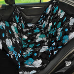 Blue Peony And Grey Rose Floral Print Pet Car Back Seat Cover