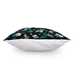 Blue Peony And Grey Rose Floral Print Pillow Cover