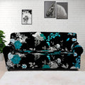 Blue Peony And Grey Rose Floral Print Sofa Cover