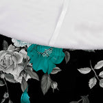 Blue Peony And Grey Rose Floral Print Sofa Cover