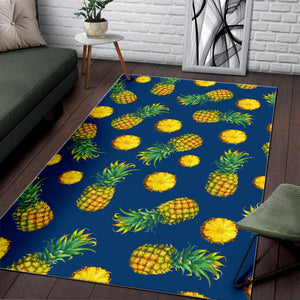 Blue Pineapple Pattern Print Area Rug GearFrost