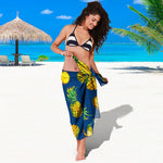 Blue Pineapple Pattern Print Beach Sarong Wrap