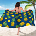 Blue Pineapple Pattern Print Beach Sarong Wrap
