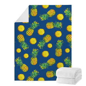 Blue Pineapple Pattern Print Blanket