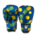 Blue Pineapple Pattern Print Boxing Gloves
