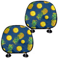 Blue Pineapple Pattern Print Car Headrest Covers
