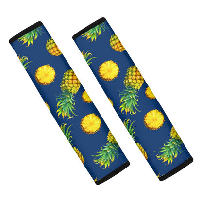 Blue Pineapple Pattern Print Car Seat Belt Covers