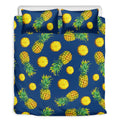 Blue Pineapple Pattern Print Duvet Cover Bedding Set