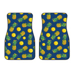 Blue Pineapple Pattern Print Front Car Floor Mats