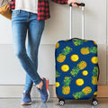 Blue Pineapple Pattern Print Luggage Cover