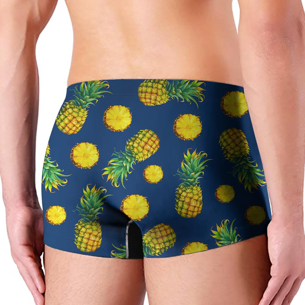Blue Pineapple Pattern Print Men's Boxer Briefs