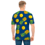 Blue Pineapple Pattern Print Men's T-Shirt