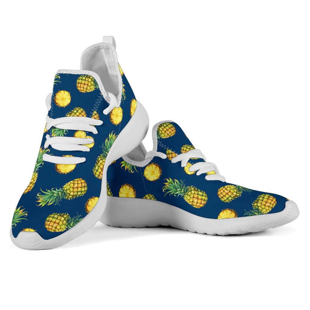 Blue Pineapple Pattern Print Mesh Knit Shoes GearFrost