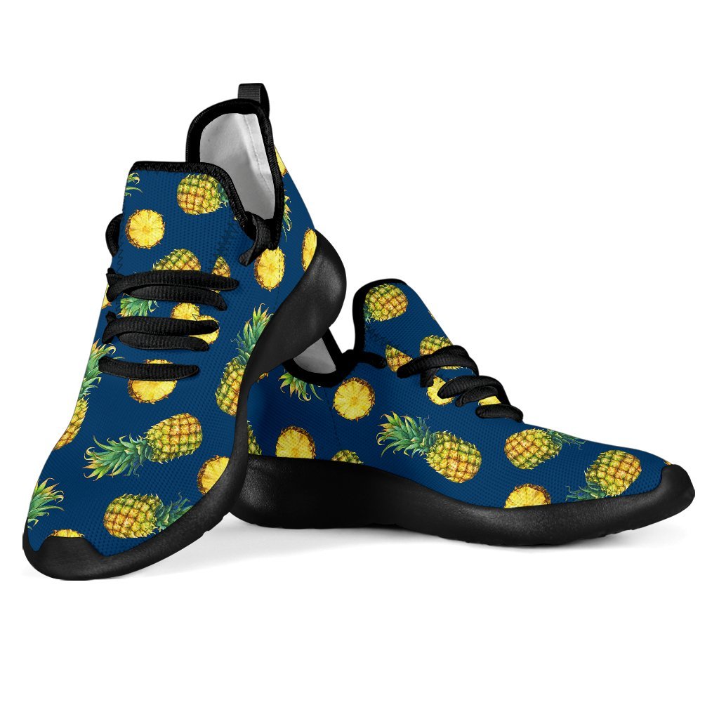 Blue Pineapple Pattern Print Mesh Knit Shoes GearFrost