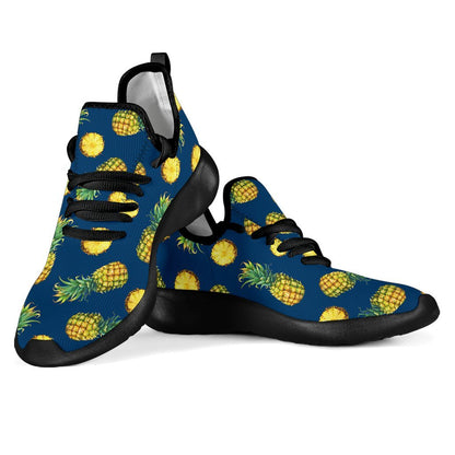 Blue Pineapple Pattern Print Mesh Knit Shoes GearFrost