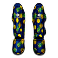 Blue Pineapple Pattern Print Muay Thai Shin Guards