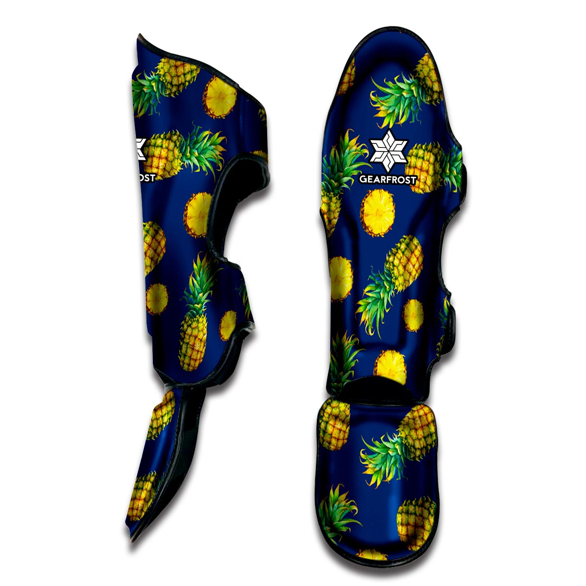 Blue Pineapple Pattern Print Muay Thai Shin Guard