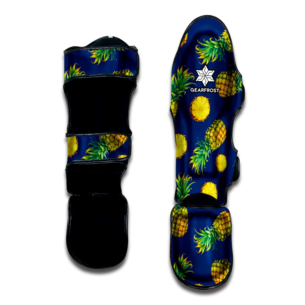 Blue Pineapple Pattern Print Muay Thai Shin Guard