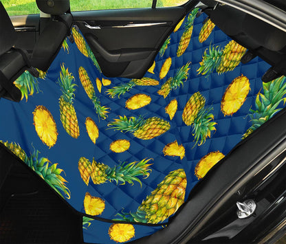 Blue Pineapple Pattern Print Pet Car Back Seat Cover