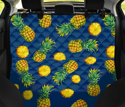 Blue Pineapple Pattern Print Pet Car Back Seat Cover