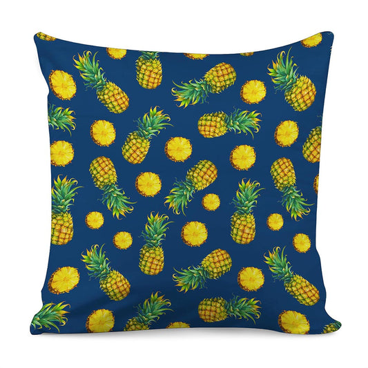 Blue Pineapple Pattern Print Pillow Cover
