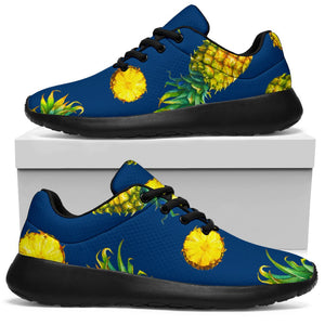 Blue Pineapple Pattern Print Sport Shoes GearFrost