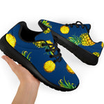 Blue Pineapple Pattern Print Sport Shoes GearFrost