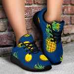 Blue Pineapple Pattern Print Sport Shoes GearFrost