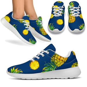 Blue Pineapple Pattern Print Sport Shoes GearFrost