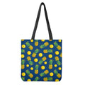 Blue Pineapple Pattern Print Tote Bag