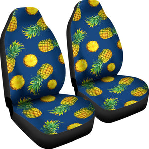 Blue Pineapple Pattern Print Universal Fit Car Seat Covers
