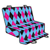 Blue Pink And Black Argyle Pattern Print Pet Car Back Seat Cover