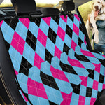 Blue Pink And Black Argyle Pattern Print Pet Car Back Seat Cover